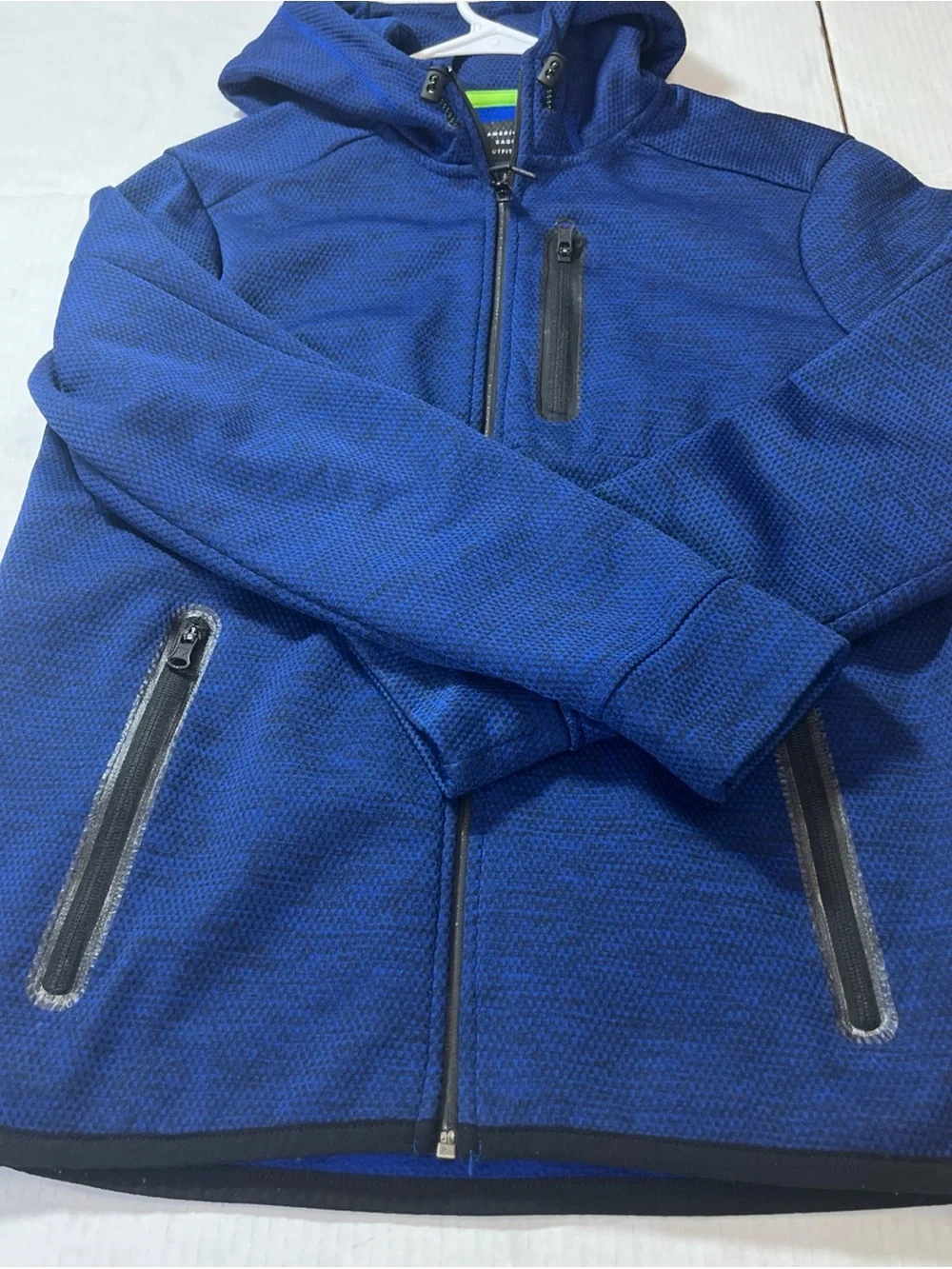 American Eagle Outfitters Men’s Blue Performance Full Zip Hoodie Size Medium